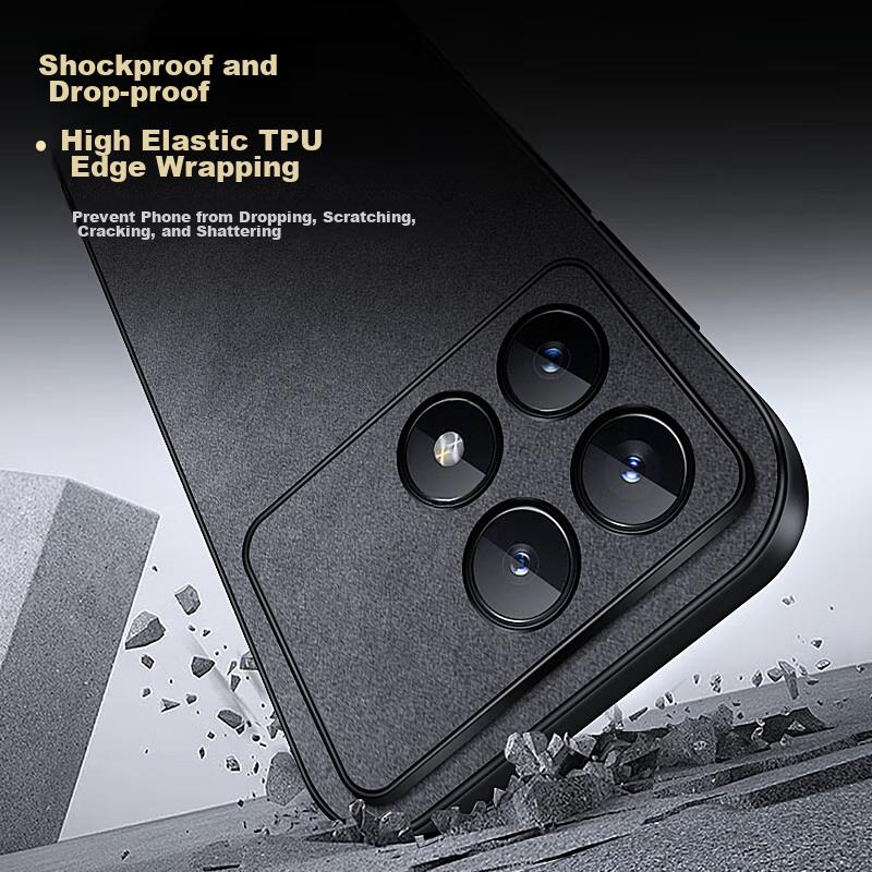 Redmi K70E Phone Case, Redmi K70e Protective Cover, Shockproof, Full Lens Protection, Soft, Simple Luxury Silicone Outer Case,n, Leather Case In Gray