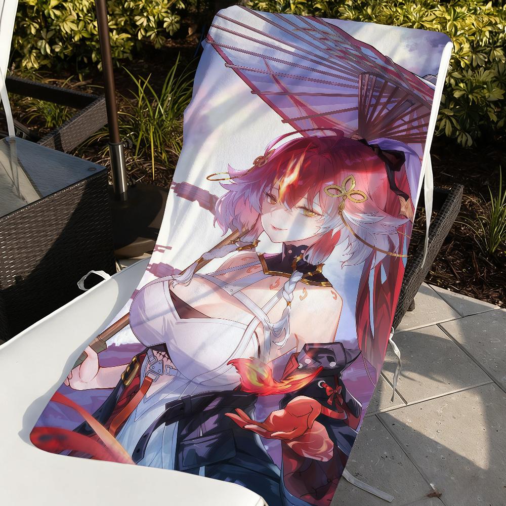 C-Changlis Game WuWa Towel Sports Quick Dry Travel Camping Gear Sandproof Soft Light Large Beach Towel