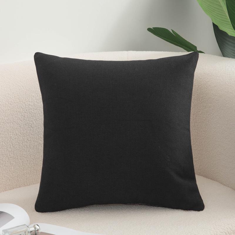 Modern Minimalist Solid Color Cotton Linen Throw Pillow for Sofa, Bed, or Office - Square Lumbar Cushion
