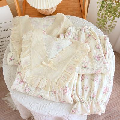 Cute Pajama for Women Loose Sweet Lace Princess Style Soft Cotton Pajamas Skin-friendly Casual Homewear Nightgown