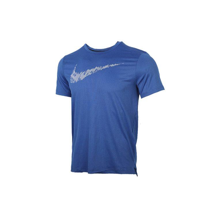 Nike T Shirts Men's Royal Blue Crew Neck Moderate Straight Fit CJ4634-451