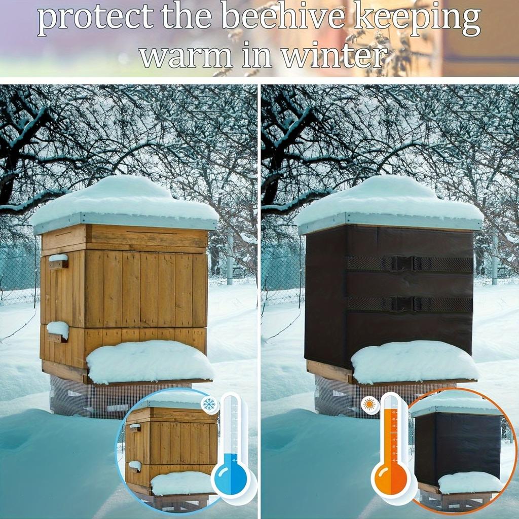 Adjustable Beehive Insulation Cover Waterproof Windproof Winter Protector for 8 Beehives Reusable Beekeeping Equipment
