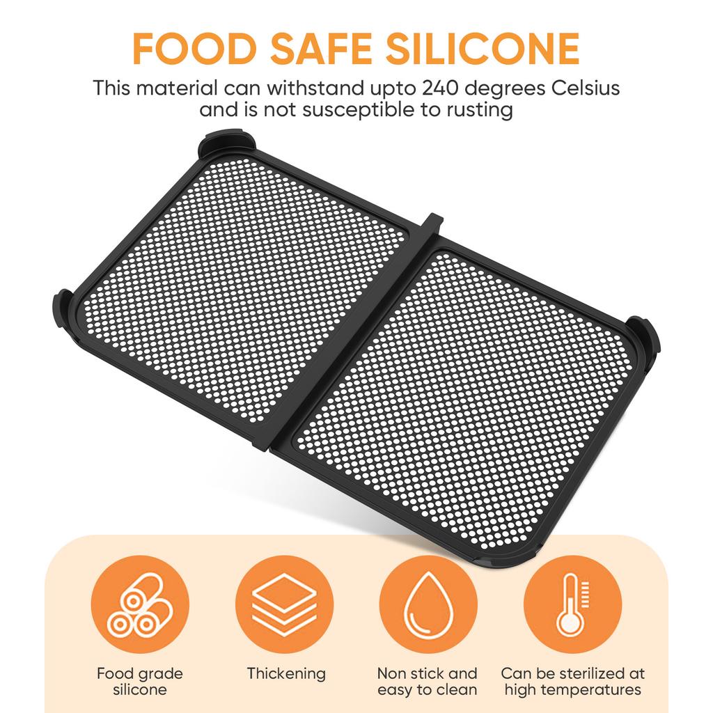 Air Fryer Splash Guard Reusable Silicone Airfryer Splash Pad Effective Grease Splatter Shield Baking Accessories for Ninja AF500