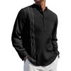 Men S Slim Fit Printed Button Down Casual Cotton Linen Shirt