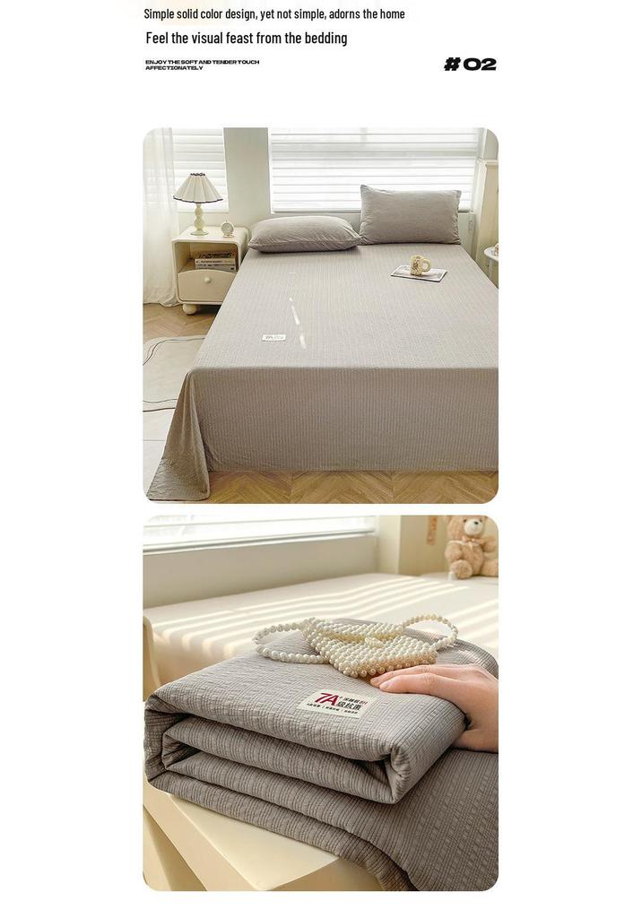 Premium Puff Yarn Bed Sheet & Pillowcase Set - Single, All-Season, Perfect for Dorms – Super Comfortable & Stylish