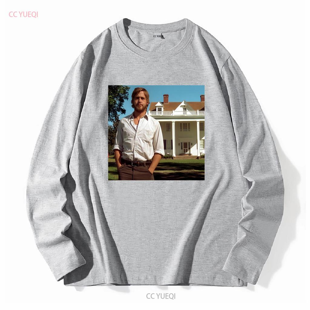 Ryan Gosling Pamiętnik Noah Bawełniany T-shirt Heavy Długi lub krótki rękaw vintage Prany ubrania projektanta mody Miękki Casual
