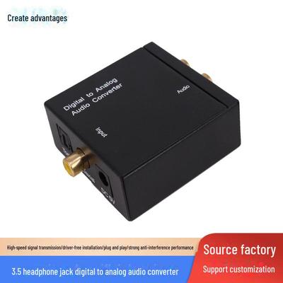 Digital To Analog Audio Converter: 3.5mm Fiber Coaxial To AV TV