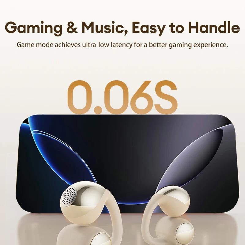 Original Lenovo RS110 OWS Open-Ear Wireless Earbuds Clip On Bluetooth 6.0 Headphones Gaming Music Earphones IPX4 ENC Call Noise Cancellation