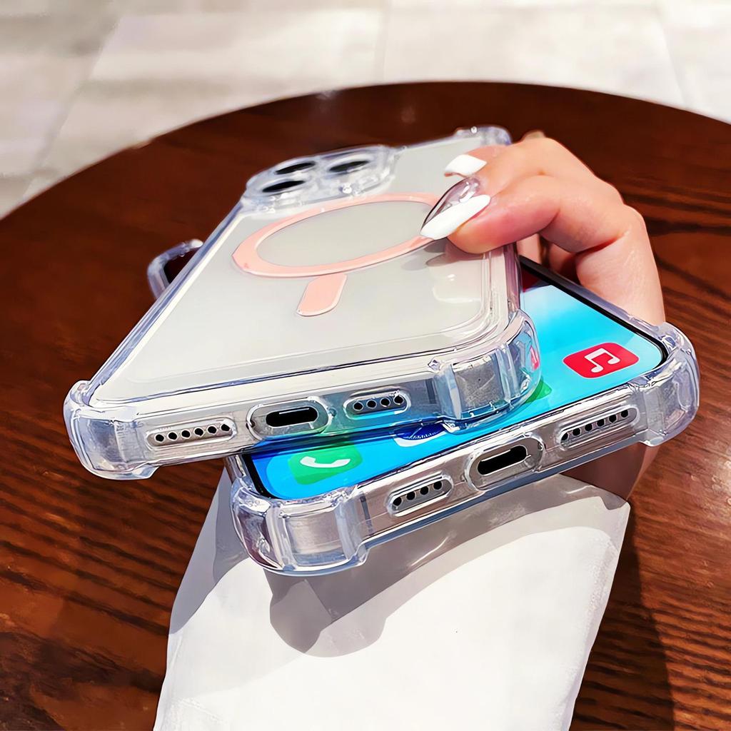 iPhone 16 Pro Max Anti-Drop Magnetic Case with Full Wrap Silicone for iPhones 13-15