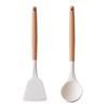11-Piece Set: Silicone Kitchen Utensils with Lightweight Wooden Handles - Spatulas and Spoons