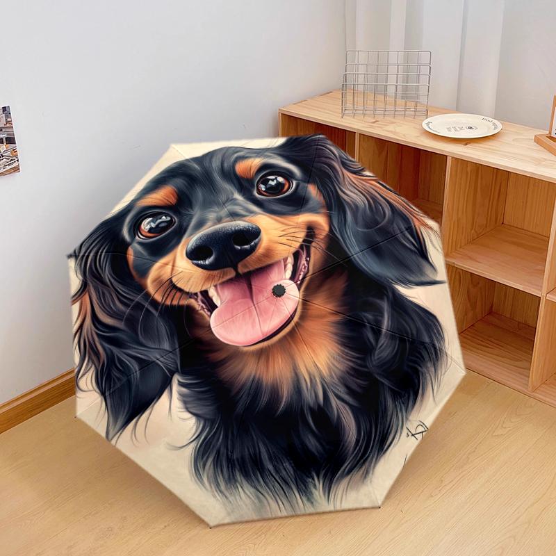 

1 PC Automatic Folding Umbrella - Cute dogs of all kinds Pattern, Portable & Foldable Design with 8 Ribs, Christmas Birthday Gifts