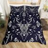 Conjunto de Capa de Edredom Damasco Preto Adulto King, Conjunto de Cama Barroco Vitoriano Antigo Gótico Vintage Floral Boêmio Exótico Capa de Colcha