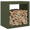 VidaXL Portant de bois de chauffage vert 60x40x60 cm acier, magasin de bûches, porte-bûches de cheminée, support de bûches, 851006