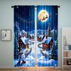 2 st Jul Snögubbe Jultomte Släde Tryckta Gardiner, Designade för Ljusfiltrering, Kvalitetsmaterial, Perfekta för Jul Holi