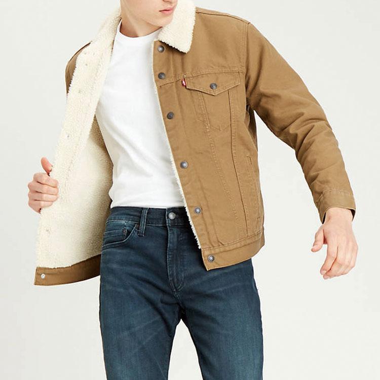 Chaqueta Levis FW22 Color Block Solapa Simple Abotonadura Hombre Chaqueta Caqui 163650122