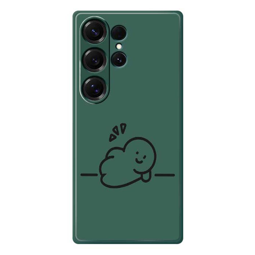 For Samsung Galaxy S25 Ultra Case Stick Figure Pattern Printing Straight Edge TPU Phone Back Cover