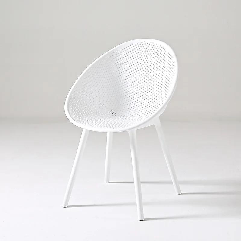 Nordic Household Creative Rocking Chair Back Makeup Chair Plastic Dining Chair Modern Living Room Recliner Minimalist