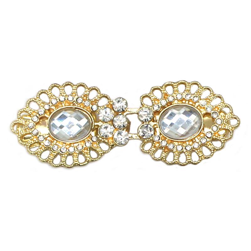 1PC Rhinestone Brooch for Cheongsam Fashion Rhinestone Collar Pin Elegant Modesty Clip Qipao Dress Clasp