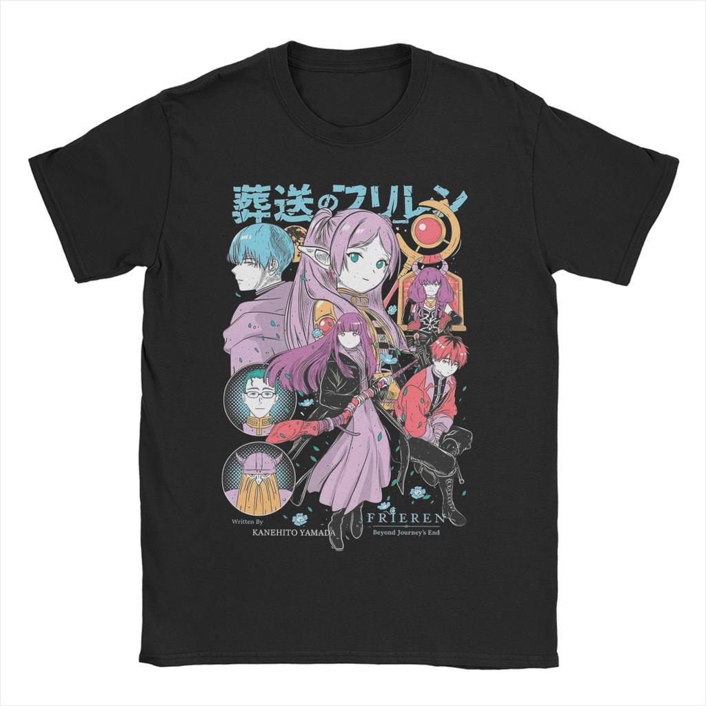 Unisex Women T-Shirt Frieren the quiet elf mage Hipster Cotton Tee Shirt Short Sleeve T Shirts O Neck Tops Gift Idea
