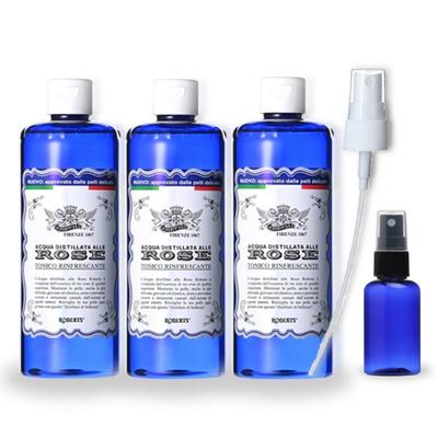 Set da 5 pezzi Aqua Allerose Tonico Acqua di Rose Roberts, 3 tonici 400ml + tappo spray + flacone vuoto, 1 set