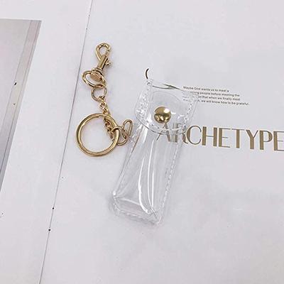 צ'אפסטיק פאוץ' מחזיק מפתחות שקוף Pvc מחזיק שפתון לשפתון חיצוני שפתון שפתונים אבזר מחזיקי מפתחות