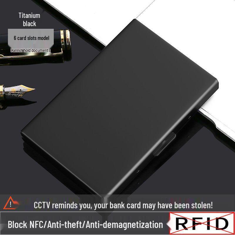Portable Anti-Theft RFID Blocking Stainless Steel Card Holder for Men & Women