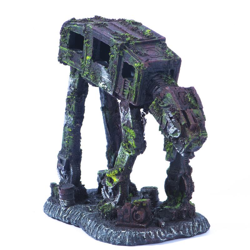 Creative Aquarium Transformer Dog Robot Theme Decorations - Resin Ornaments for Fish Tank Guangdong