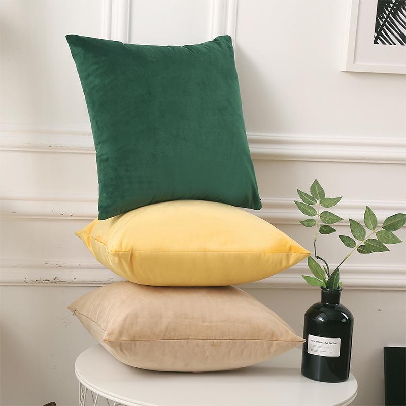 Kissenbezug aus einfarbigem Samt - Taillenstützkissen für Sofa oder Bett, kostenloser Versand