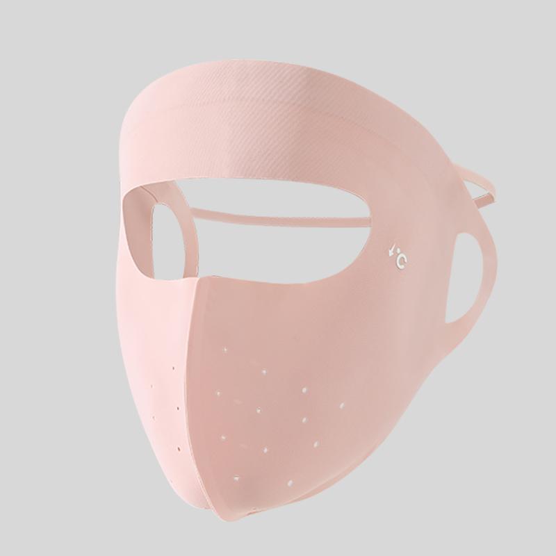 Women s Summer Full Face Sunscreen Mask Original Yarn Ice Silk UV Protection Face Gini Sunshade Veil розовый