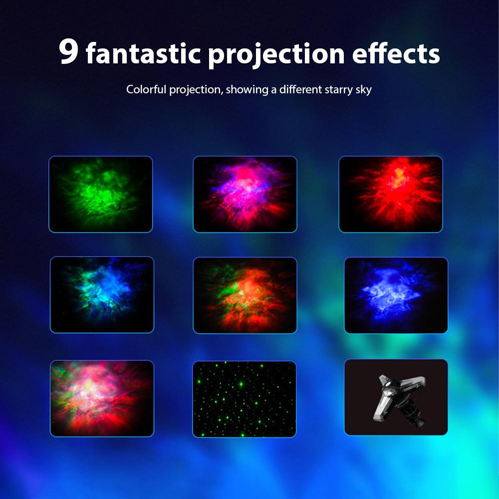 Night Lights Star Projector Flying Saucer Shape Ornaments Projector Atmosphere Lamp with Remote