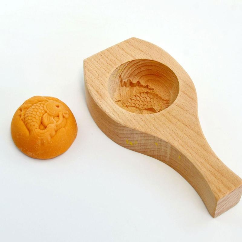 Dřevěná forma na pečení měsíčních koláčů s 3D květinovým vzorem, nástroje na zdobení, sušenky, čokoláda, dýňový koláč, dárek pro rodinu