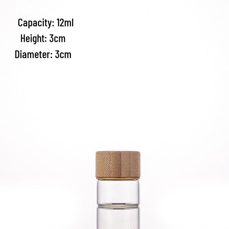 Pin Dou 30mm Wood Grain Lid Glass Tube Sample Bottle