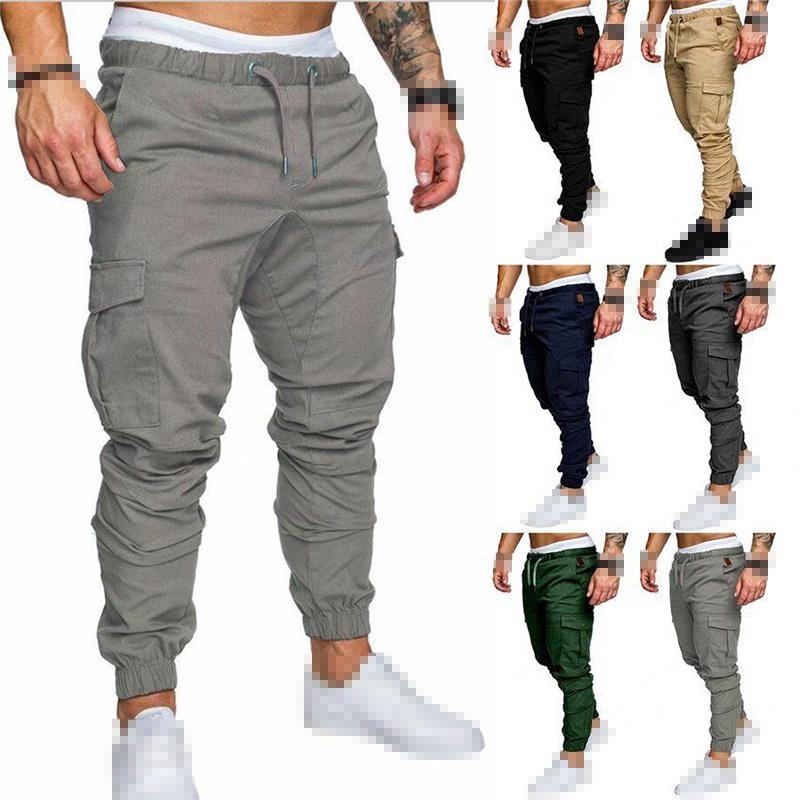 Mens Urban Fashion Slim Fit Zipper Shirring Twill Cargo Jogger Pants In Premium Quality Cotton Blend