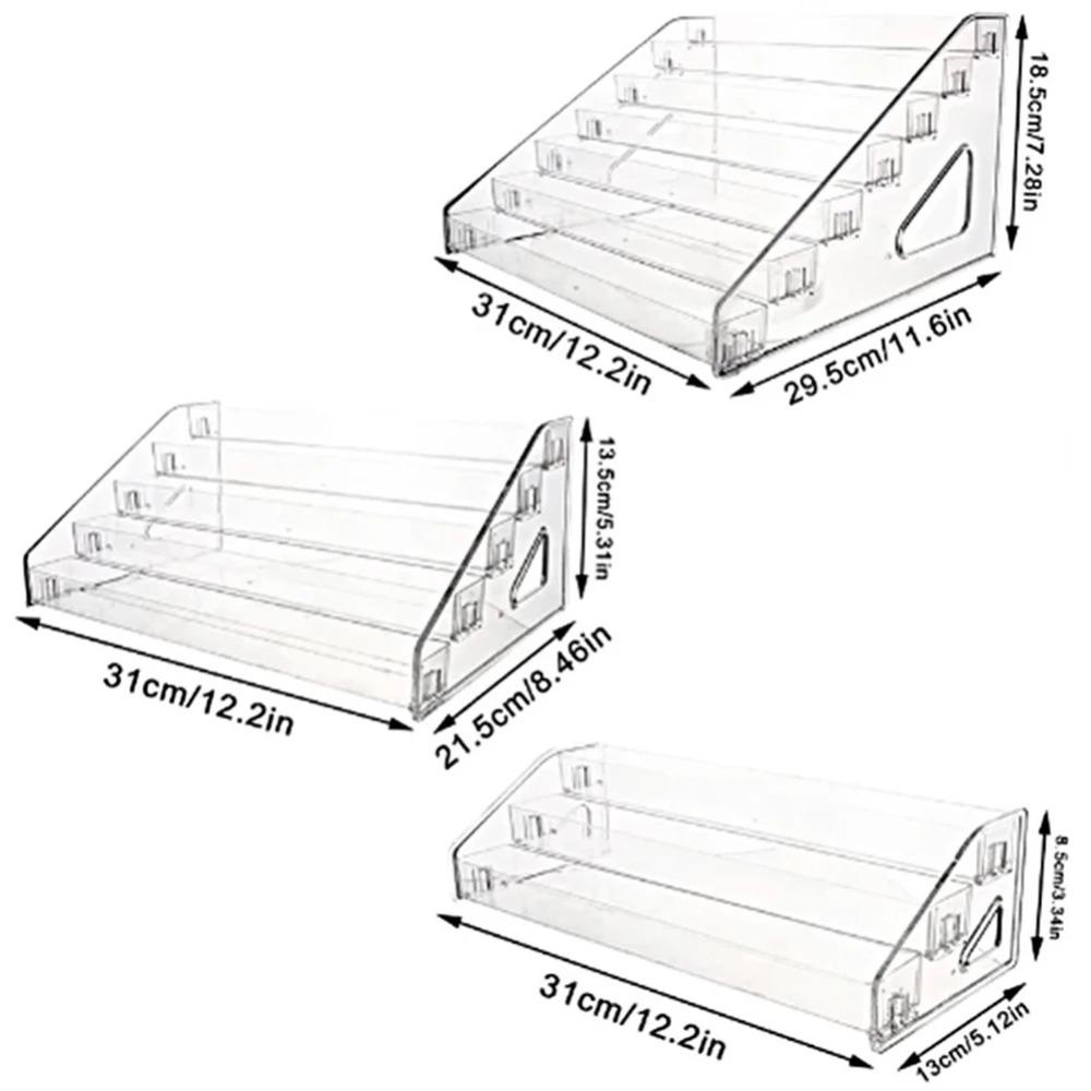 3/5/7 Tiers Acrylic Display Stand Rack Shelf Ladder Display Rack Bagi Storage Multi-Layer Doll Figurine Transparent Display Rack 3 Level