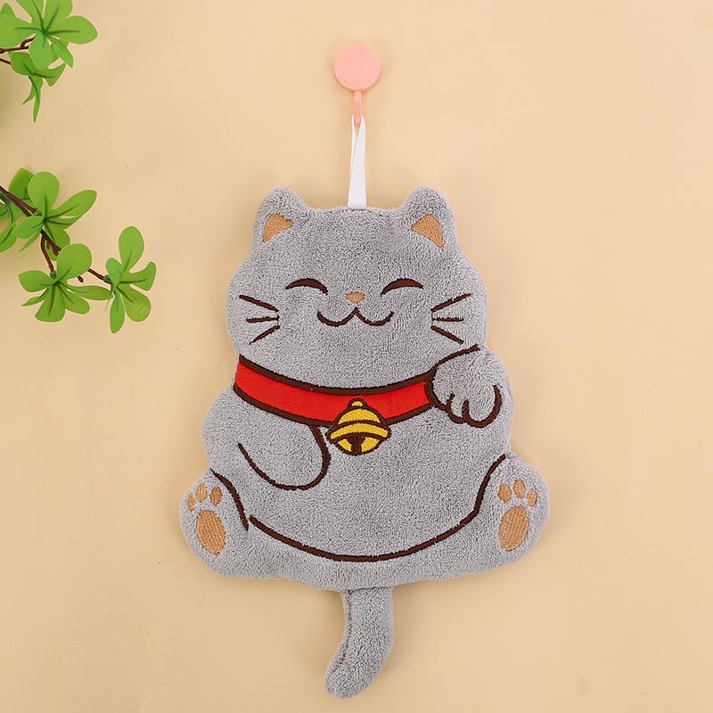 

Милые мультяшные кошки Кухонные полотенца для рук Мультяшный кот Впитывающее подвесное полотенце для ванной комнаты Кухонная салфетка Детский платок