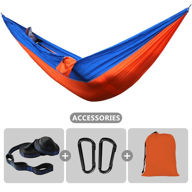 Outdoor Camping Survival Hammock 260*140cm Portable Durable Ultralight Nylon Parachute Hammock For 1-2 Person Hanging bed