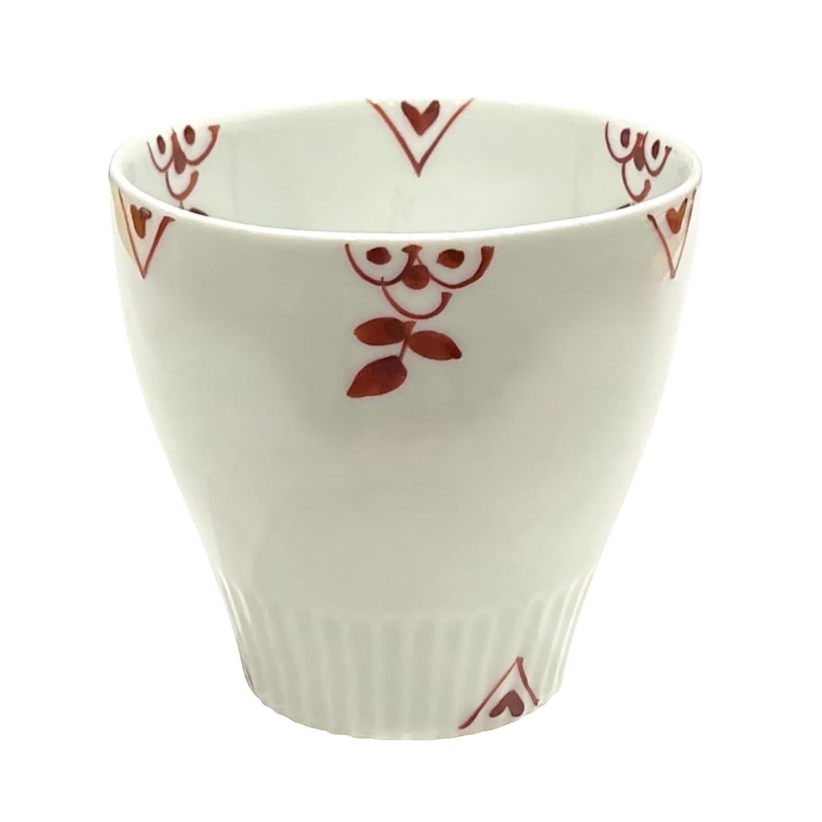 

Arita ware teacup, hand-painted, Koyo kiln, small flower design, red, Shinogi teacup