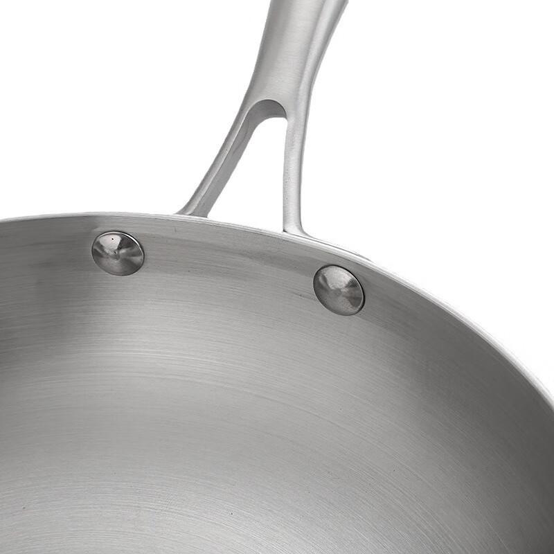 ZISIZ 28cm 304 Stainless Steel 3-Layer Frying Pan