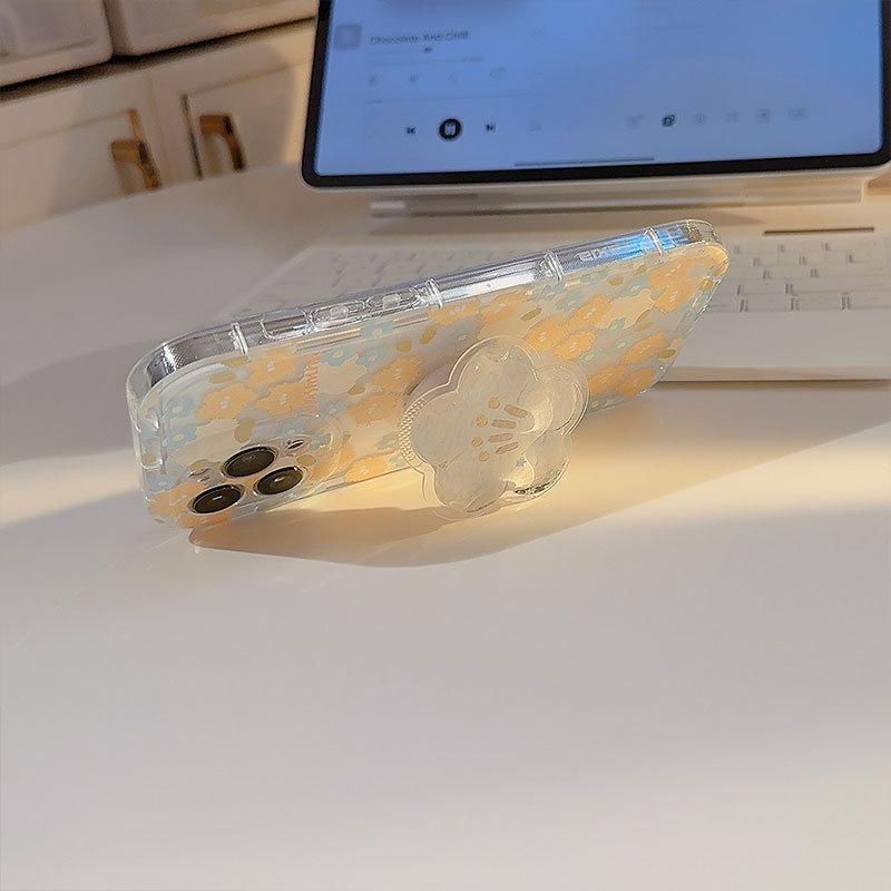 Small Fresh Ins Floral for Apple 17 Transparent Mobile Phone Case for IPhone 16 Creative 14 Pro All Inclusive 15