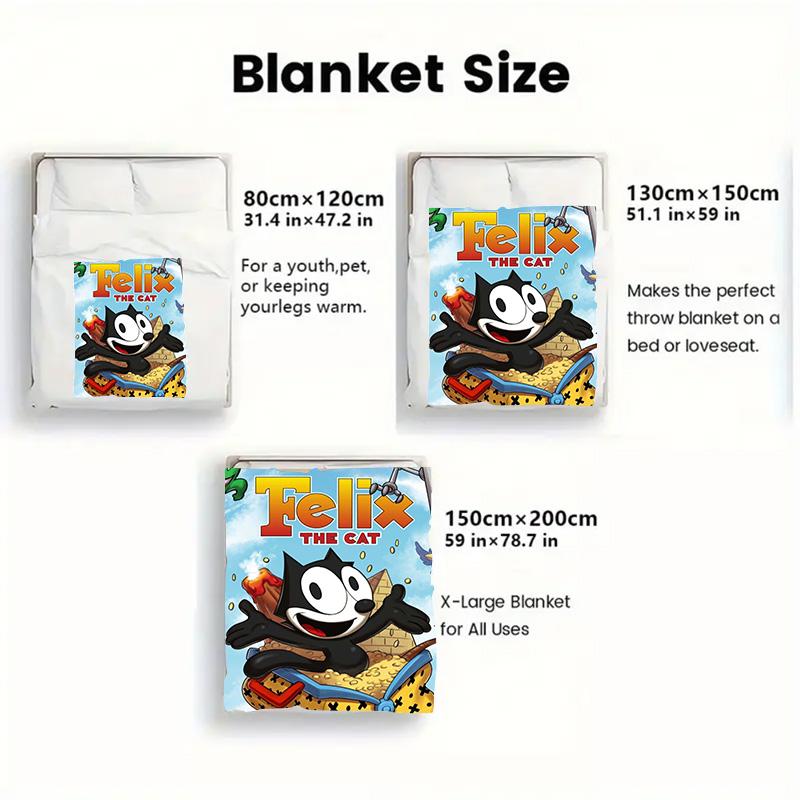 FELIX Print 2D Flat Pattern Flannel Blanket High quality All Seasons Warmth and Comfort Perfect for Christmas Gifts.