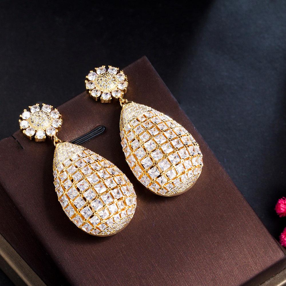 Creative Light Bulb Premium Earrings Needle Micro-Inlaid Zircon Hollow Earrings Popular Jewelry
