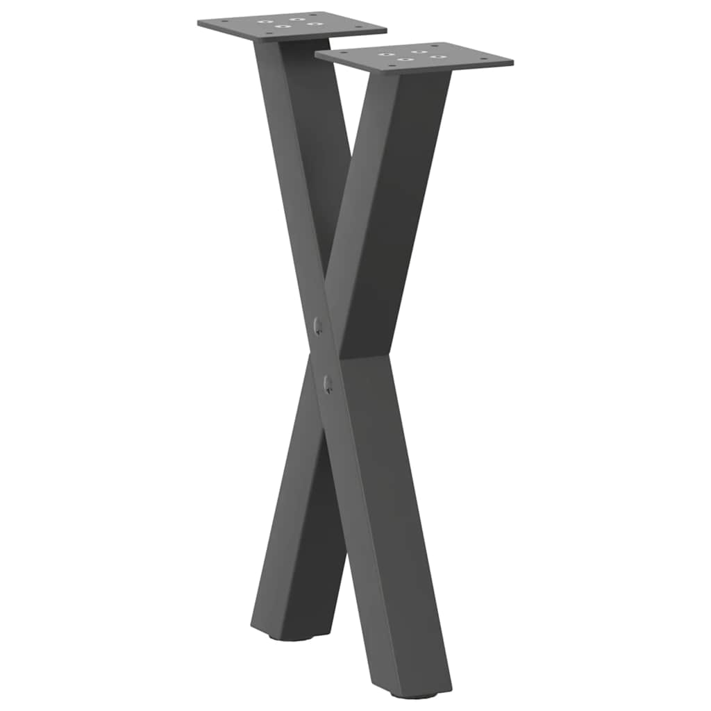 Vidaxl Coffee Table Legs, 2 Pcs, Anthracite, 38X(42-43) Cm, Steel