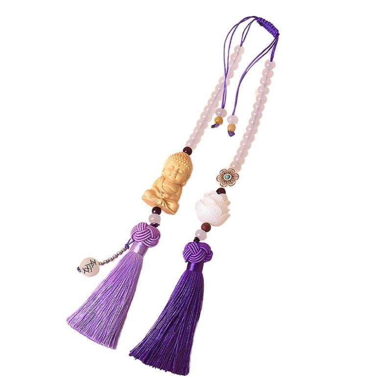 Buddhas Pendant Car Hanging Ornament with Lanyard Good Luck Rear View Mirrors Hanging Ornament
