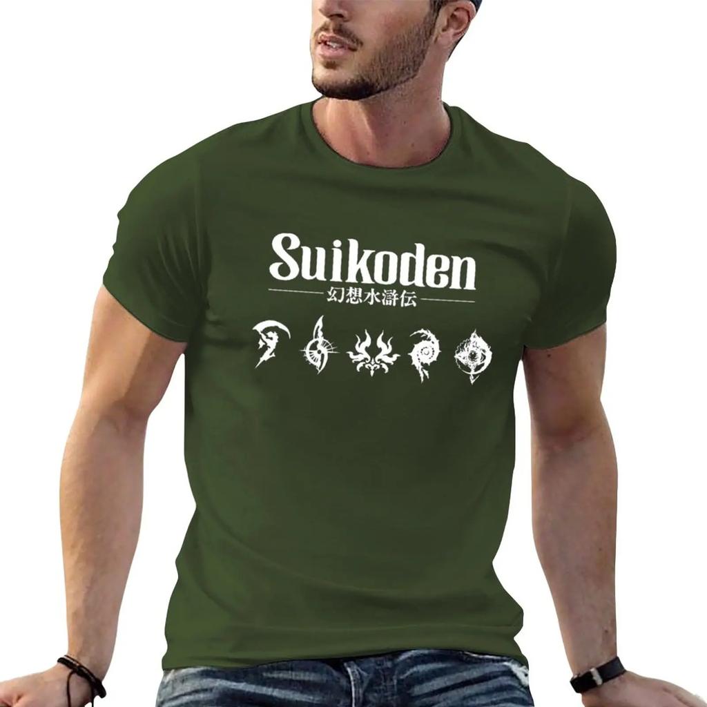 Suikoden mit Runen T-Shirt Kurzarm-T-Shirt schnelltrocknendes T-Shirt Ästhetische Kleidung T-Shirts Männer
