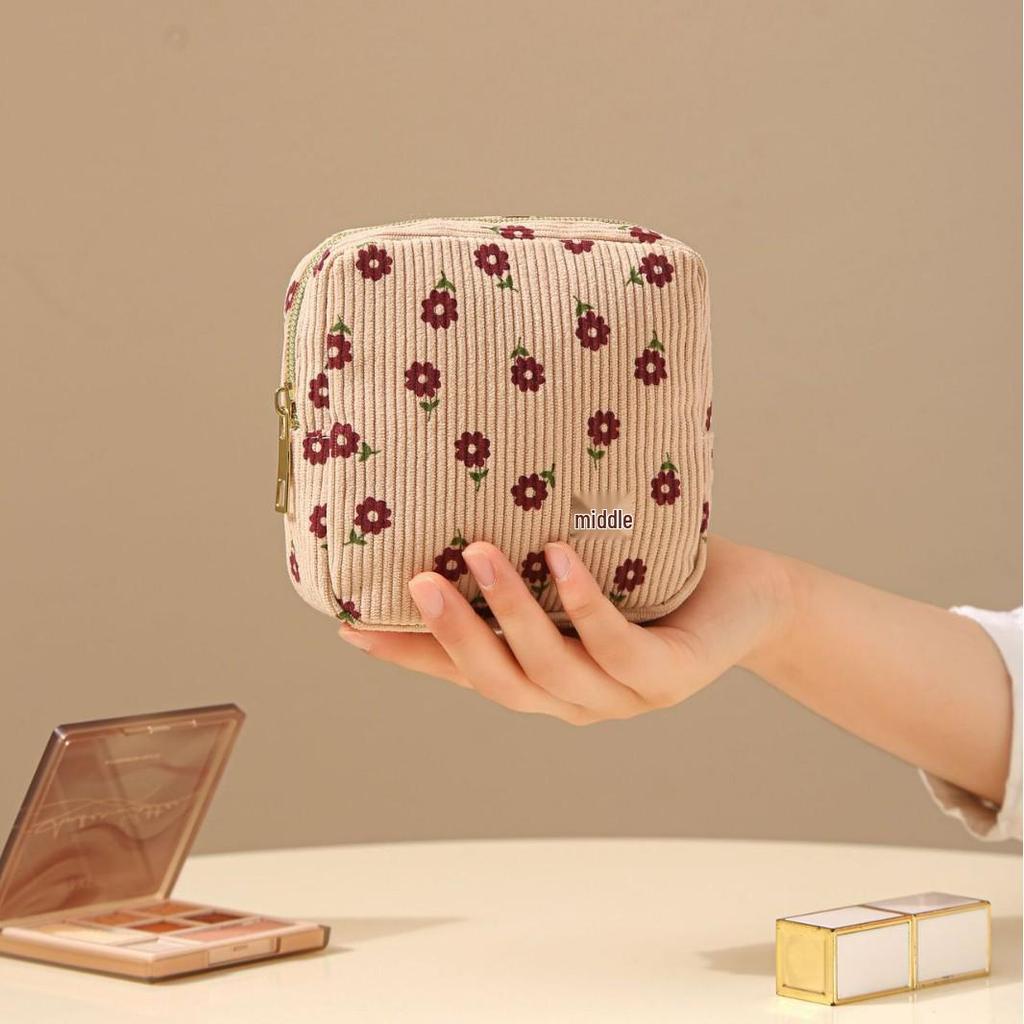 Thickened Corduroy Menstrual Storage Bag for Pads & Cups