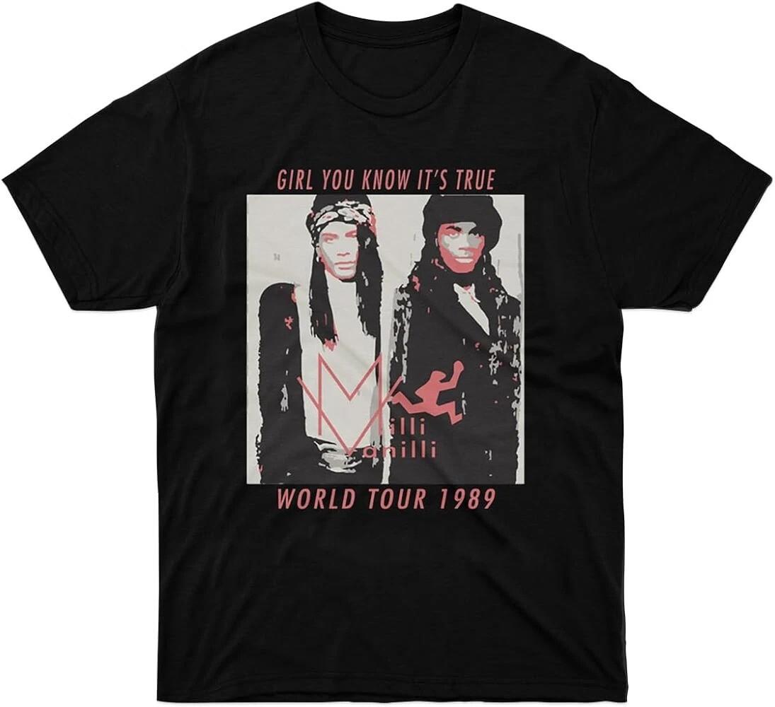 Milli Vanilli World Tour Music Unisex Tee Shirt S-5XL 1side XXXL