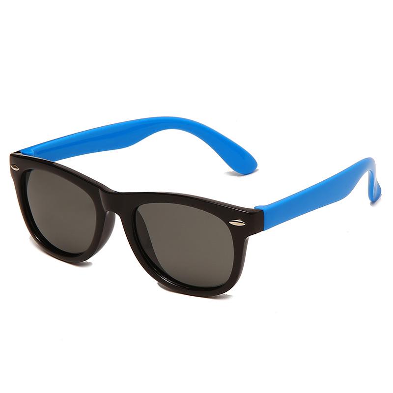 Polarized Silicone Baby Sunglasses - Anti-UV, Color Block, Fashionable Kids' Eyewear