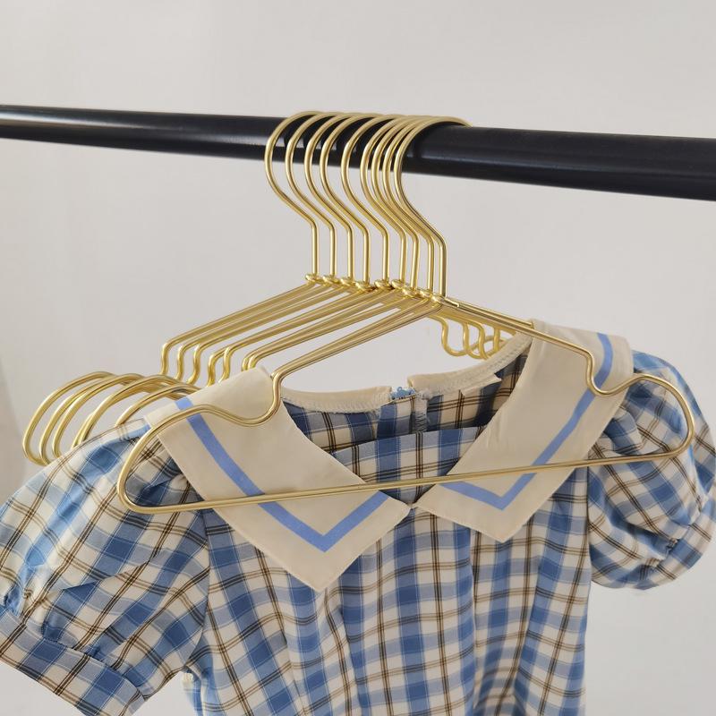 Luxury Gold Aluminum Baby Clothes Hanger - Small, Lightweight, Metal Rack for Children's Clothes