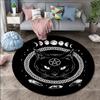 Satanic Cat Impaled Throne Round Rug Bedroom Area Atheist Household Bath Chair Mat Black Carpet Living Room Home Decoration