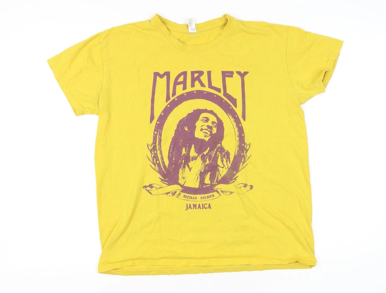 Sols Unisex Adults Yellow Graphic Music T-Shirt M Short Sleeve Cotton S